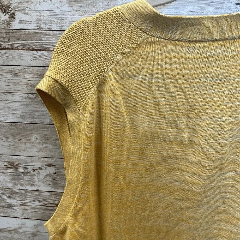 Brooks Brothers Mens XL Vest Yellow Supima Cotton Waffle Knit‎ Sweater Button Up